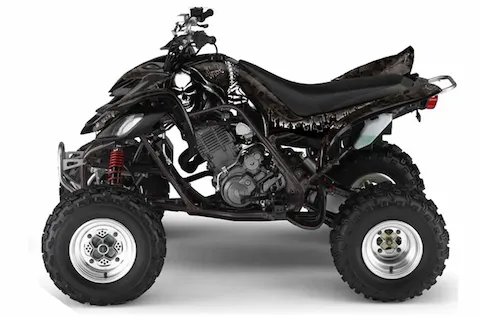Yamaha Raptor 660 with the Reaper Black graphic kit