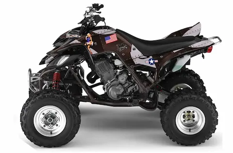 Yamaha Raptor 660 with the T Bomber Black graphic kit