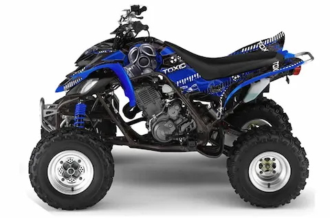 Yamaha Raptor 660 with the Toxicity Blue graphic kit